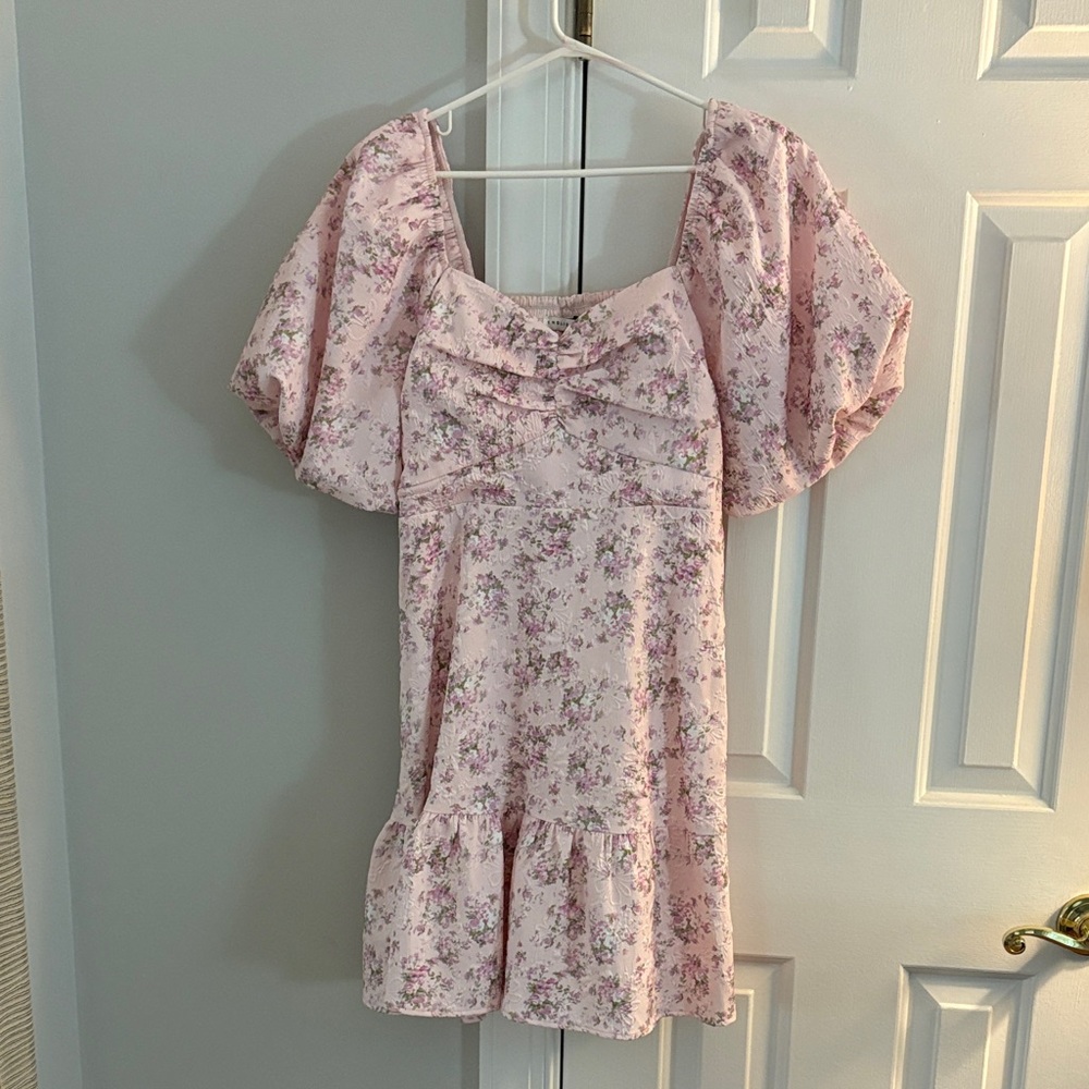 English Factory Pink Floral Mini Dress
